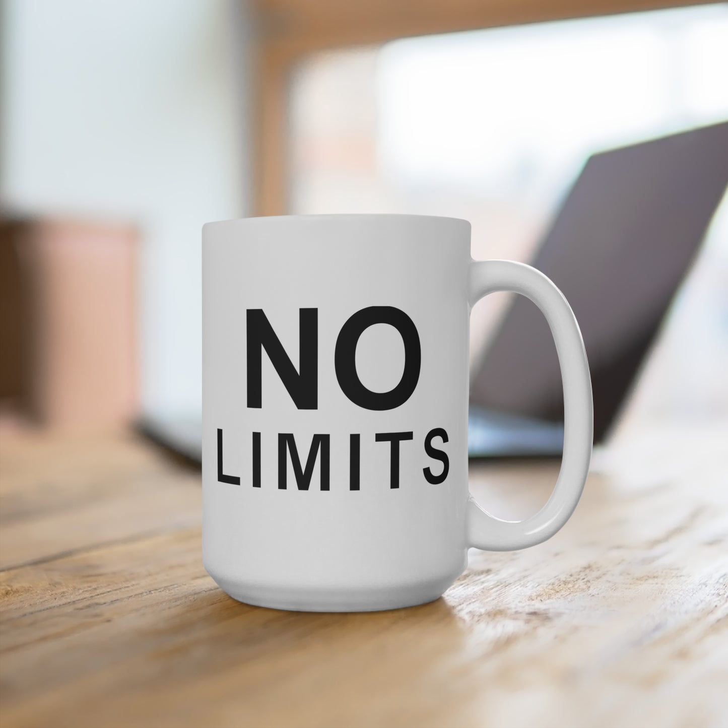 Inspiring NO LIMITS 15oz Mug - Motivational Coffee Cup for Daily Inspiration