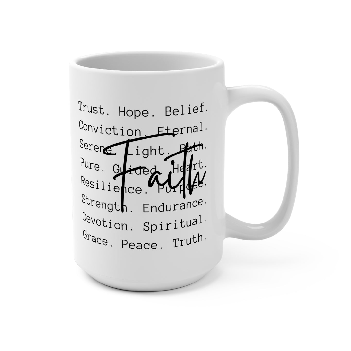 Inspirational Faith Mug – 15oz Ceramic Coffee Cup with Uplifting Words
