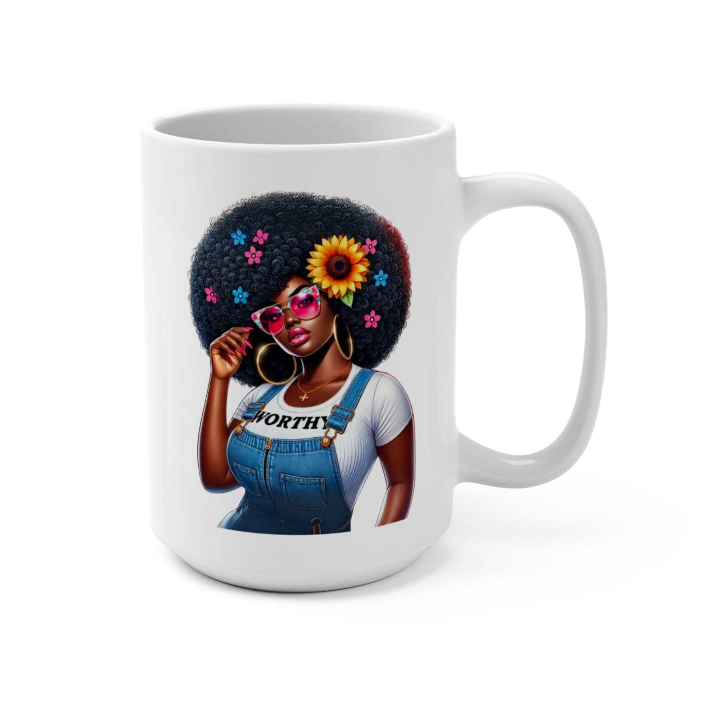 Empowered Afro Women Mug | 15oz Inspirational Coffee Cup