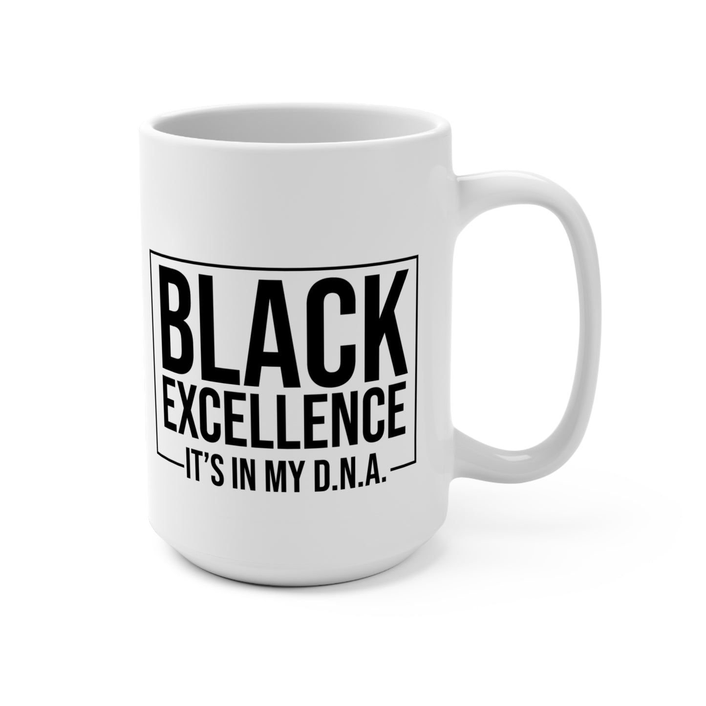Black Excellence Mug - 15oz Inspirational Coffee Cup for Motivation and Celebration