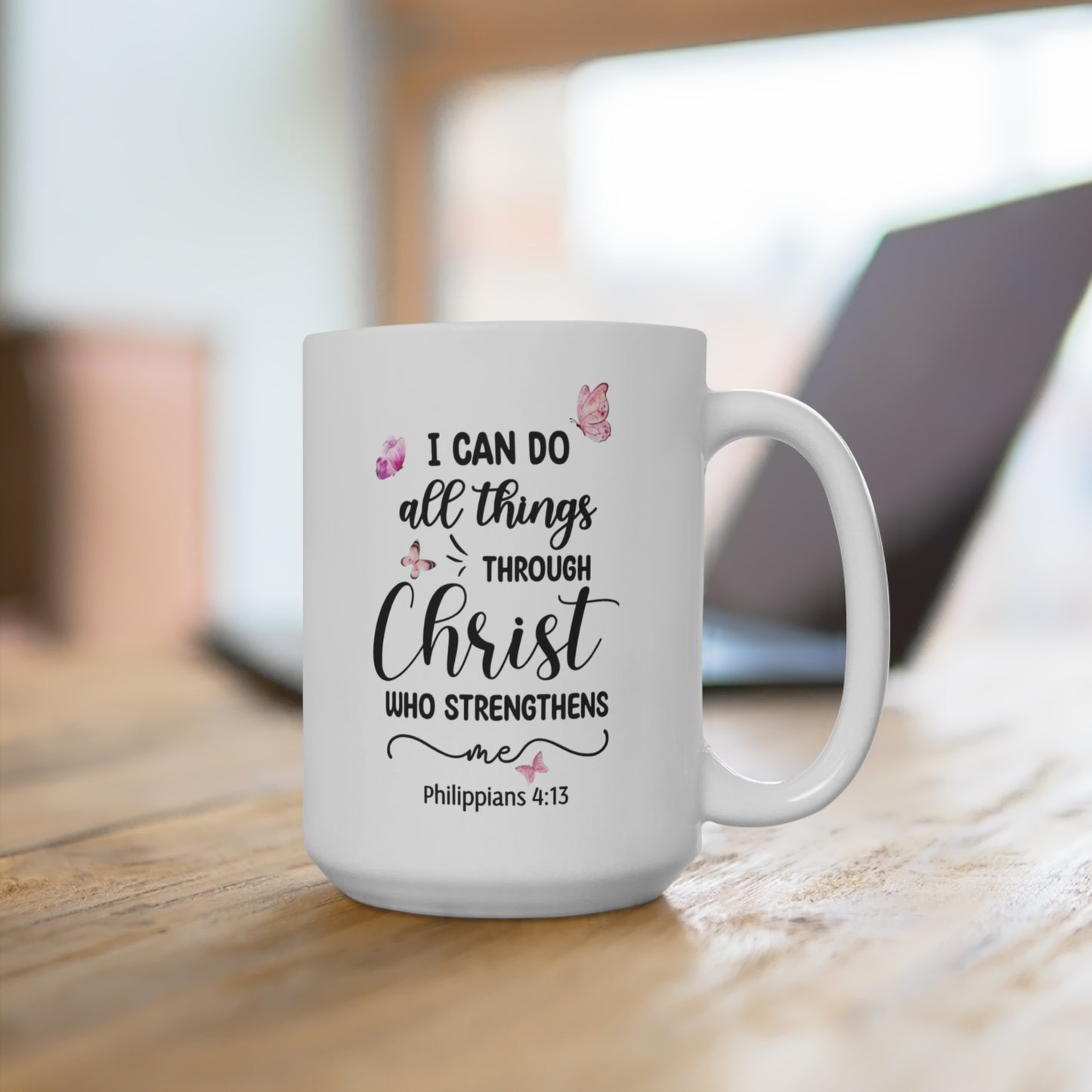 Inspirational 15oz Mug - Faith Quote for Daily Motivation
