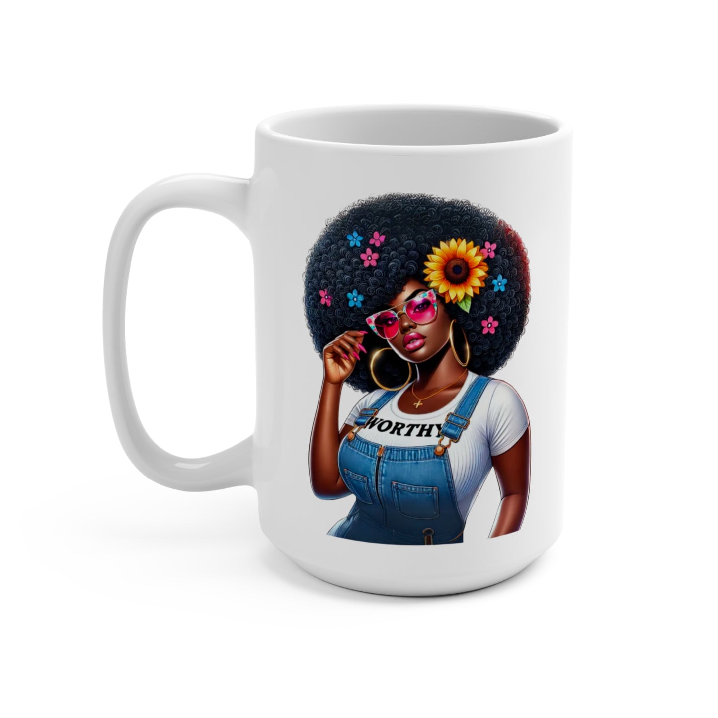 Empowered Afro Women Mug | 15oz Inspirational Coffee Cup
