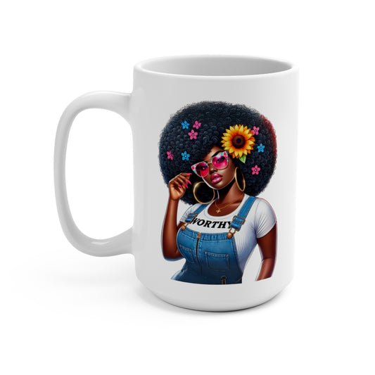 Empowered Afro Women Mug | 15oz Inspirational Coffee Cup