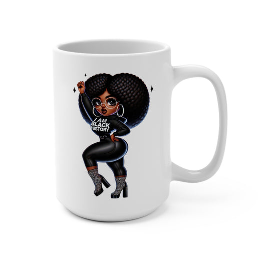 15oz Inspirational Mug - "I Am Black History" - Empowerment Gift for Celebrations & Everyday Use