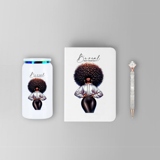 Be Real Not Perfect Journal + Tumbler