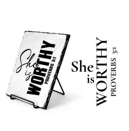 She Is Worthy Proverbs 3:1 Scripture Slate