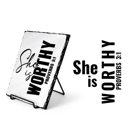 She Is Worthy Proverbs 3:1 Scripture Slate