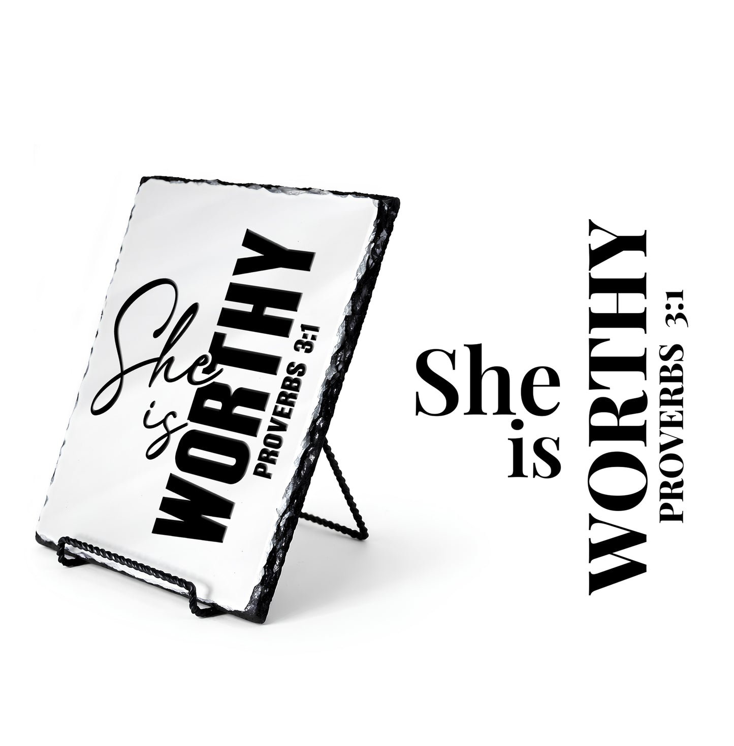 She Is Worthy Proverbs 3:1 Scripture Slate