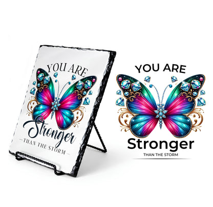 You Are Stronger Than Storm Personalized Scripture Slate