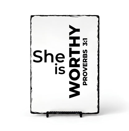 She Is Worthy Proverbs 3:1 Scripture Slate