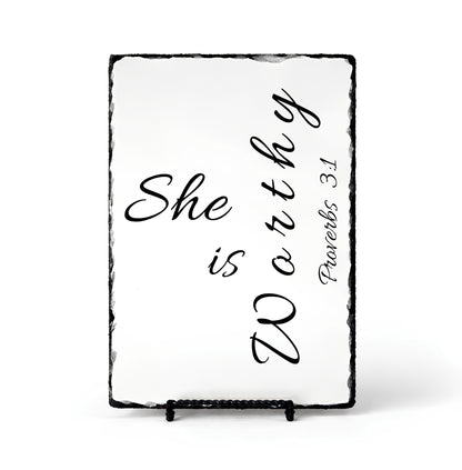 She Is Worthy Proverbs 3:1 Scripture Slate