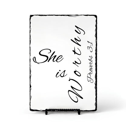 She Is Worthy Proverbs 3:1 Scripture Slate
