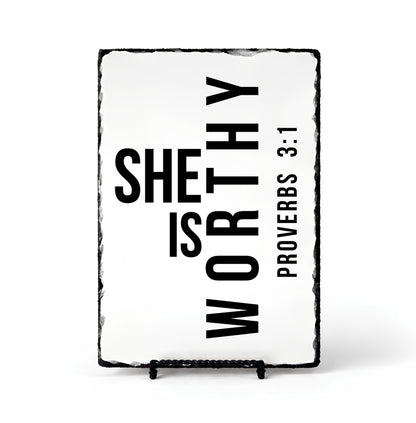 She Is Worthy Proverbs 3:1 Scripture Slate