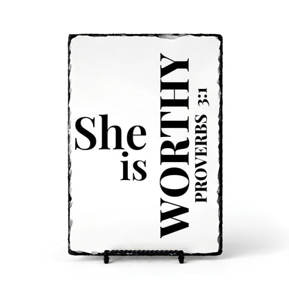 She Is Worthy Proverbs 3:1 Scripture Slate
