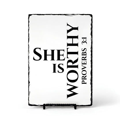 She Is Worthy Proverbs 3:1 Scripture Slate