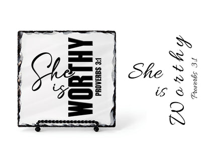 She Is Worthy Proverbs 3:1 Scripture Slate