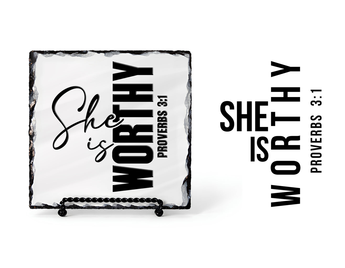 She Is Worthy Proverbs 3:1 Scripture Slate