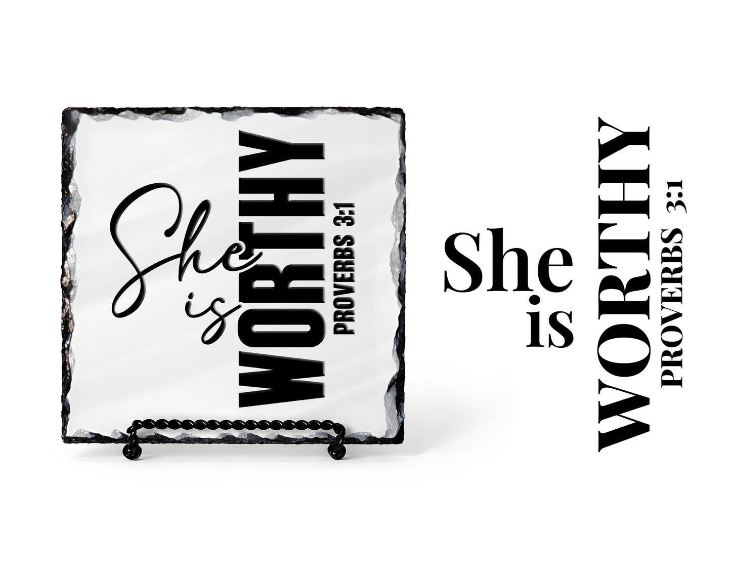 She Is Worthy Proverbs 3:1 Scripture Slate