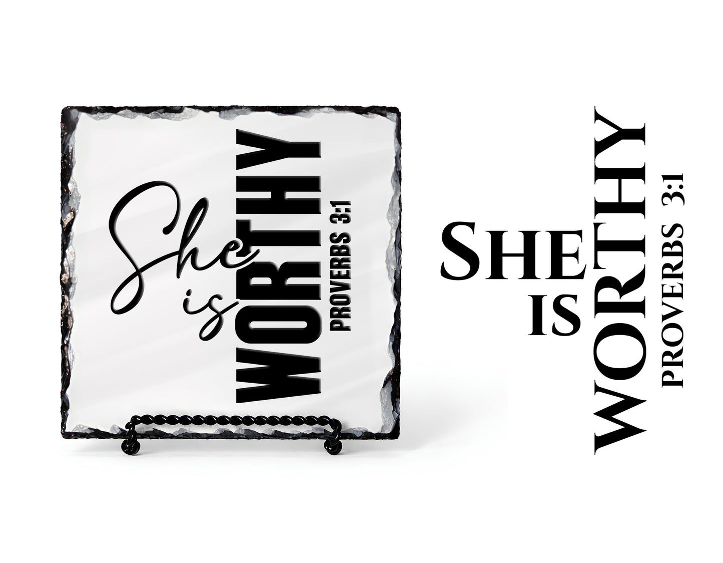 She Is Worthy Proverbs 3:1 Scripture Slate