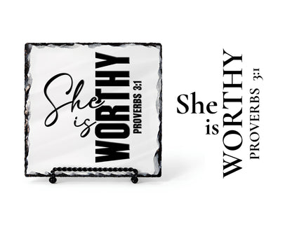 She Is Worthy Proverbs 3:1 Scripture Slate