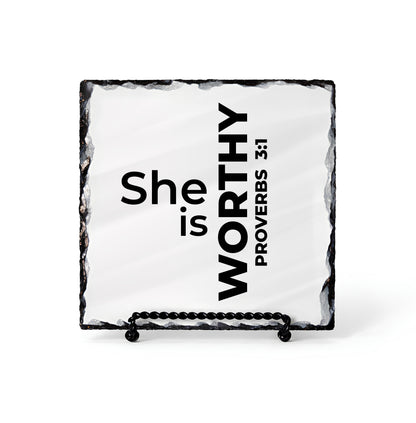 She Is Worthy Proverbs 3:1 Scripture Slate