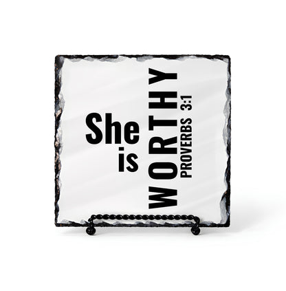 She Is Worthy Proverbs 3:1 Scripture Slate