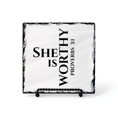 She Is Worthy Proverbs 3:1 Scripture Slate