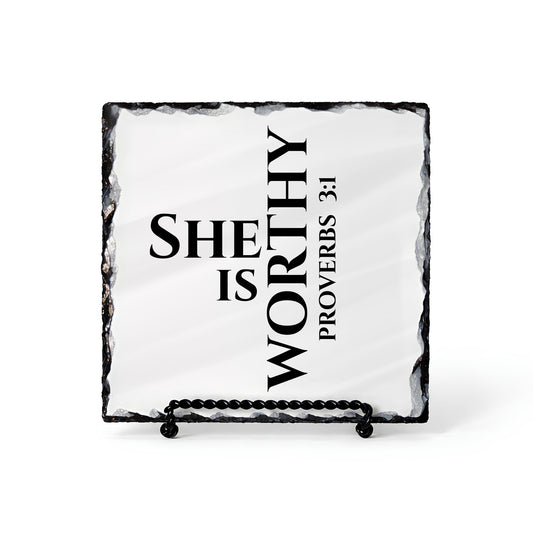 She Is Worthy Proverbs 3:1 Scripture Slate