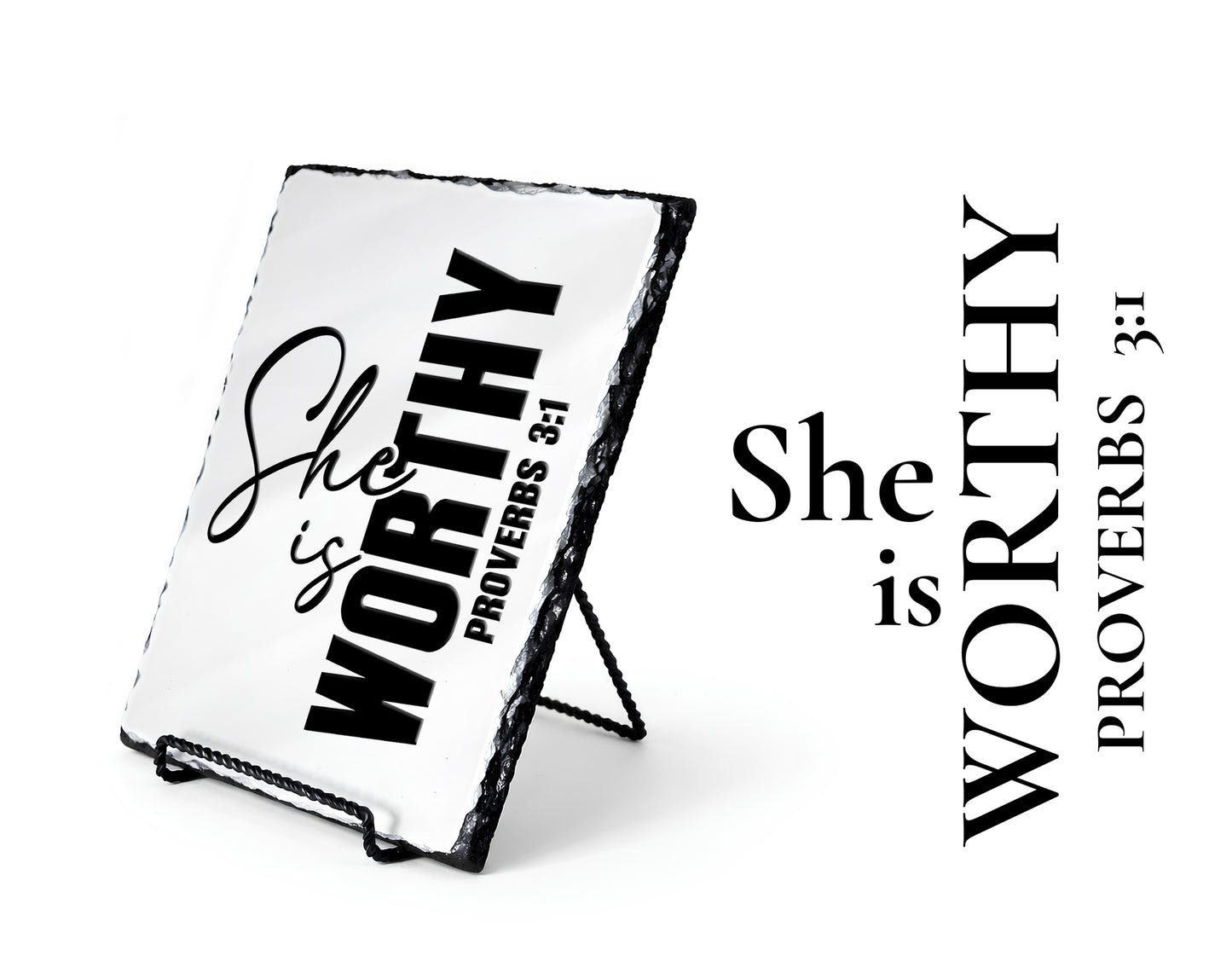 She Is Worthy Proverbs 3:1 Scripture Slate