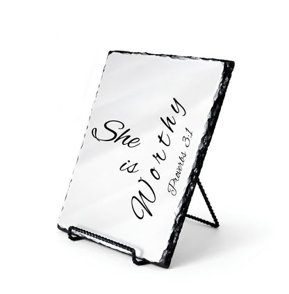 She Is Worthy Proverbs 3:1 Scripture Slate