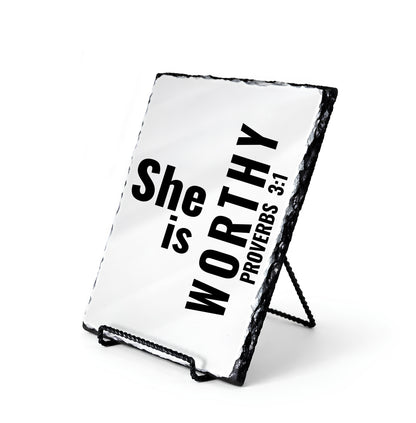 She Is Worthy Proverbs 3:1 Scripture Slate
