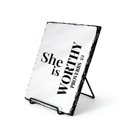 She Is Worthy Proverbs 3:1 Scripture Slate
