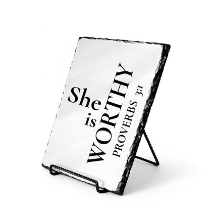 She Is Worthy Proverbs 3:1 Scripture Slate
